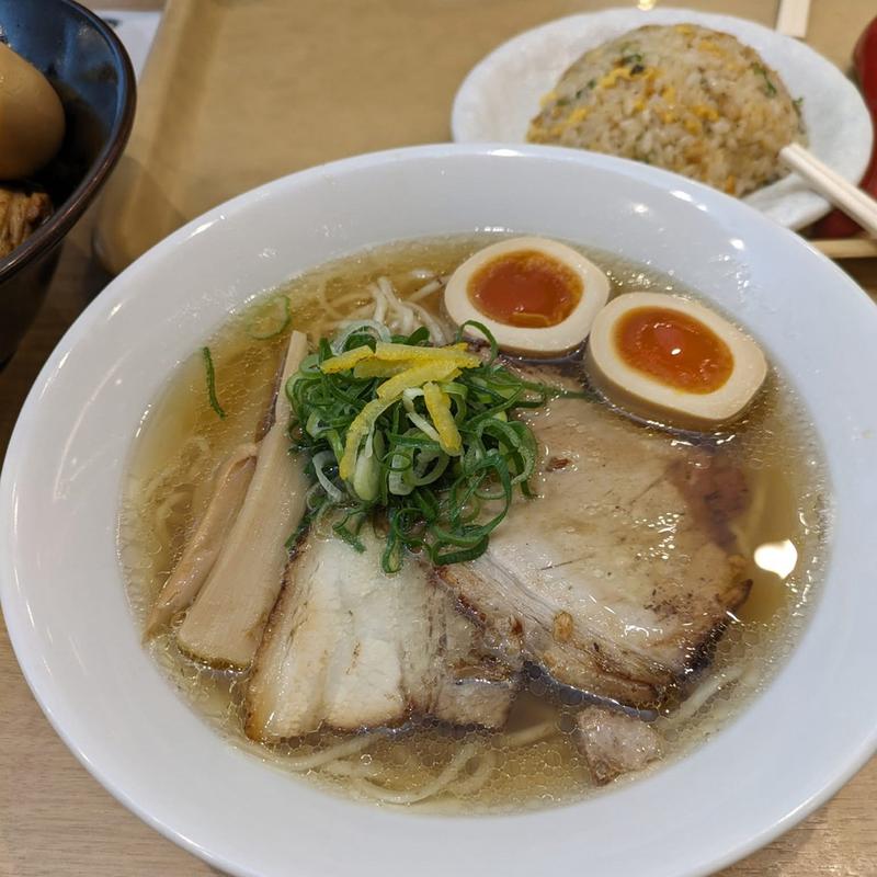 白だし煮干しそば ミニ炒飯(鶏そば藍 碧南店)