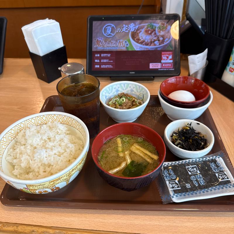 牛まぜのっけ朝食(すき家 南浦和駅東口店)