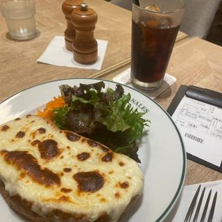 クロックムッシュプレート アイスコーヒー