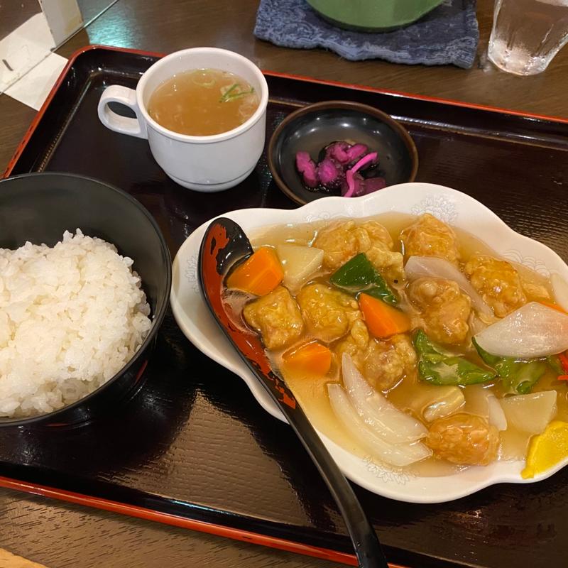 酢豚　ライス(中華料理 六明閣)