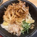 大きなかき揚げうどん