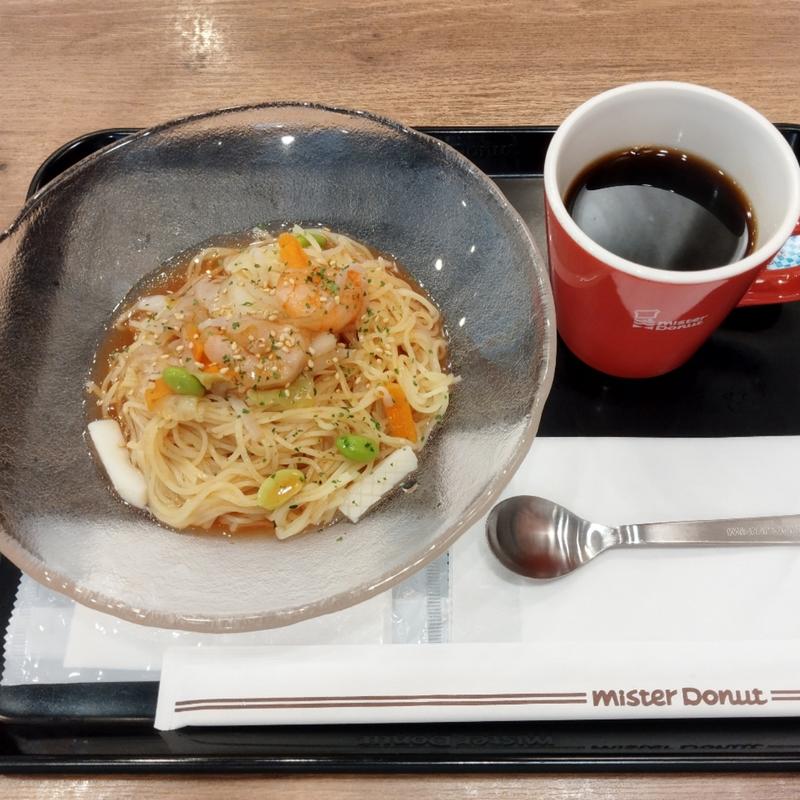 ミスド ドリンクセット(トマトレモン塩スープの海鮮野菜涼風麺)(ミスタードーナツ 亀有駅前ショップ)