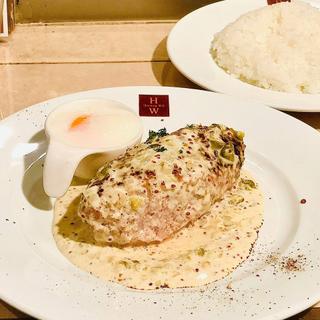 モッツァレラチーズハンバーグ クリームマスタードソース
