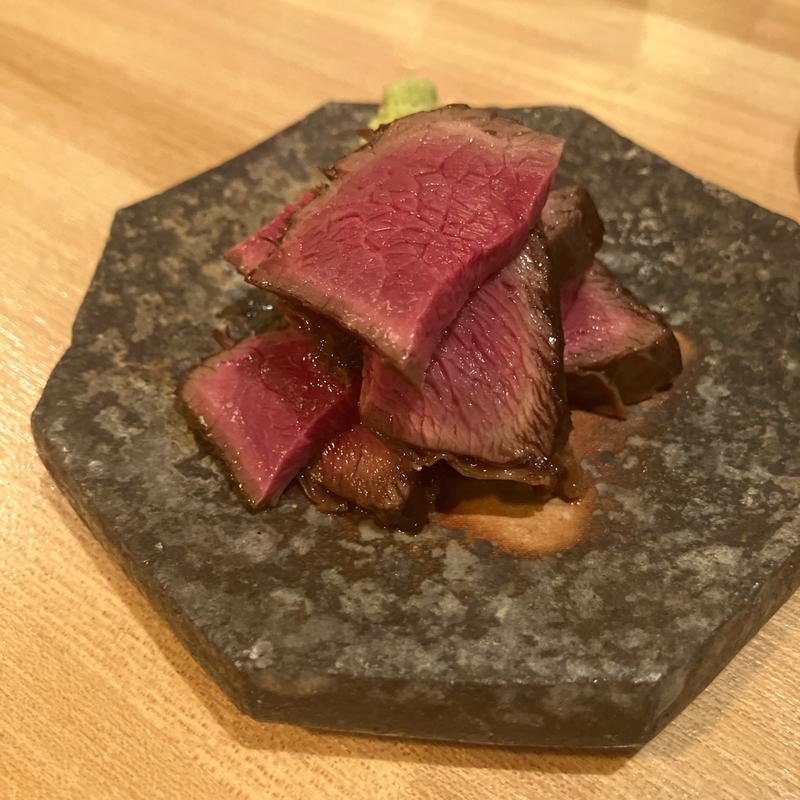 蝦夷鹿の漬け(創作割烹 連)