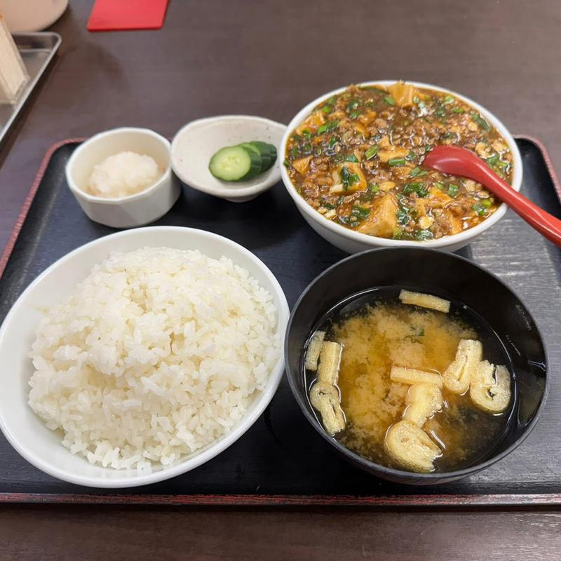 ニラ入り麻婆豆腐定食(中華 喜龍園)