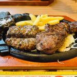 炭焼きがんこハンバーグ＆炭焼き極選リブロースステーキ(ステーキハウス ブロンコビリー大野城御笠川店)