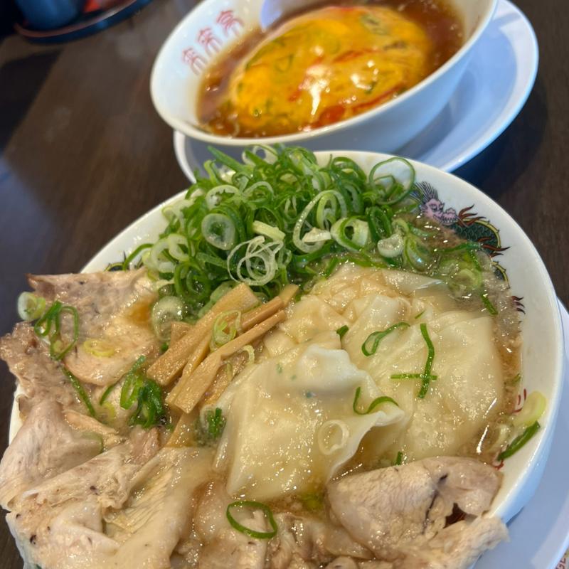 チャーシューワンタン麺　天津丼セット(来来亭 小田原成田店)