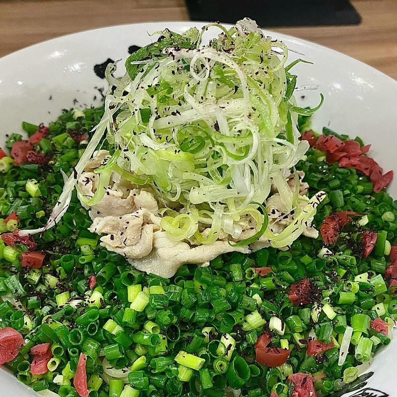 冷やし葱まぜそば 〆ご飯付き(麺屋丈六 キーノ和歌山)