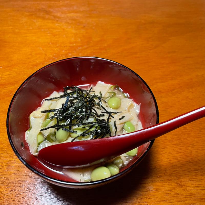 湯葉と枝豆のあんかけごはん(気灯庵（きちょうあん）)