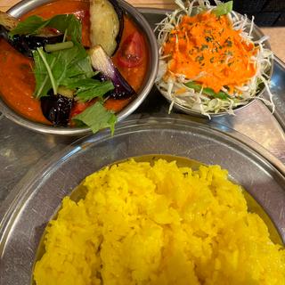 ナスとトマトのキーマカレー