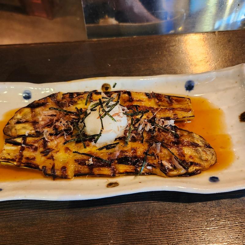 焼きナスおろしポン酢(すみびやき串串 )