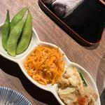 お通し(にんじんしりしり 枝豆 ミミガー)