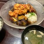 冷製出汁で食べるおろし鶏唐揚げ定食