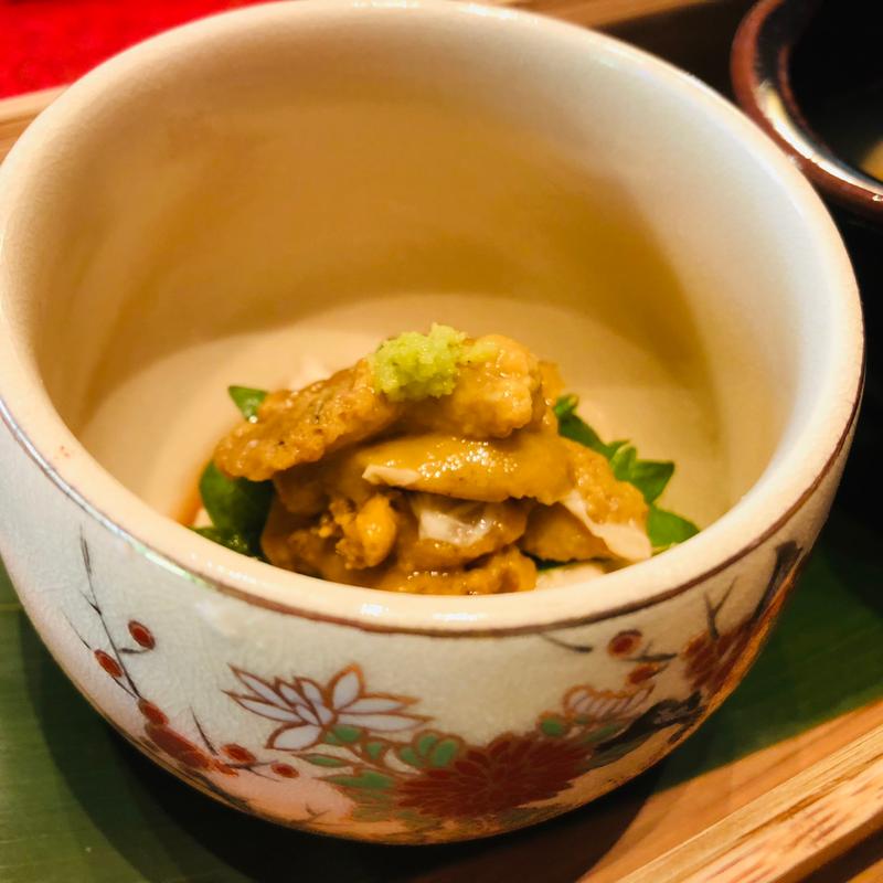 生湯葉の雲丹のせ_先付(萌蘖 Wasabi)