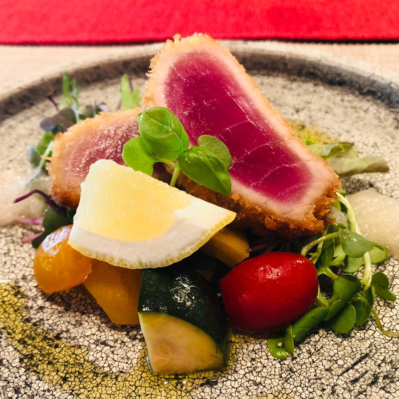 キハダマグロのレアカツ_強肴(萌蘖 Wasabi)