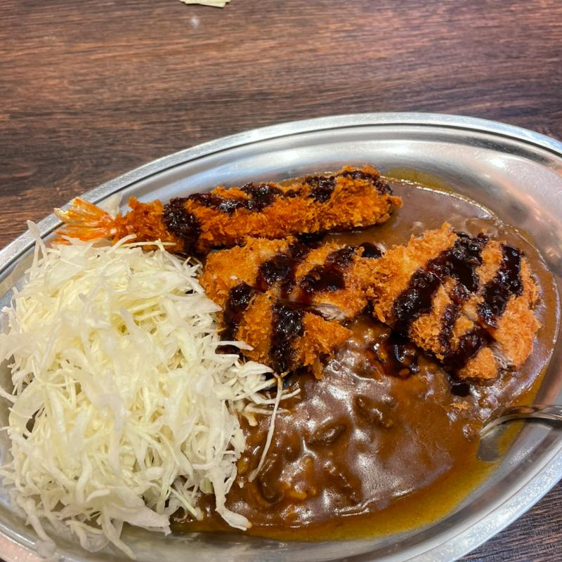 ヒレカツカレー＋エビフライ(カレーのチャンピオン 近江町店 （チャンピオンカレー）)