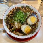 背脂黒醤油ラーメン、味付け玉子、ご飯小(東京背脂黒醤油ラーメン 伍福軒 川崎店)