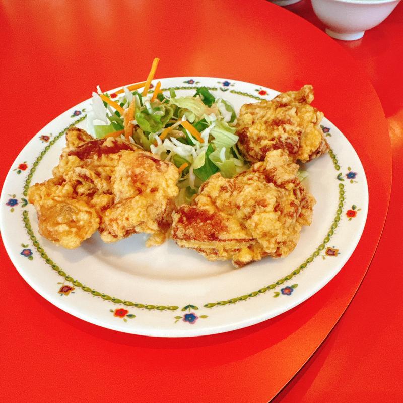 飯セットの唐揚げ(中国料理 黒龍苑)