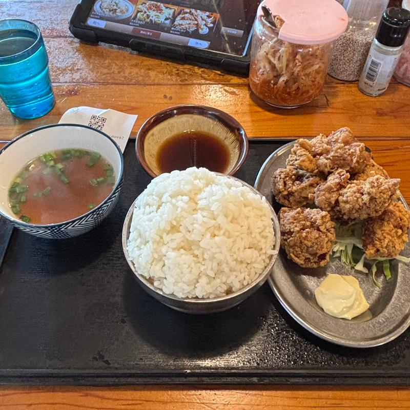 唐揚げ定食(房総豚骨こてメン堂)