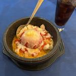 石焼リゾットまるごとトマトとパンチェッタ、モッツァレラチーズ(INDACO)