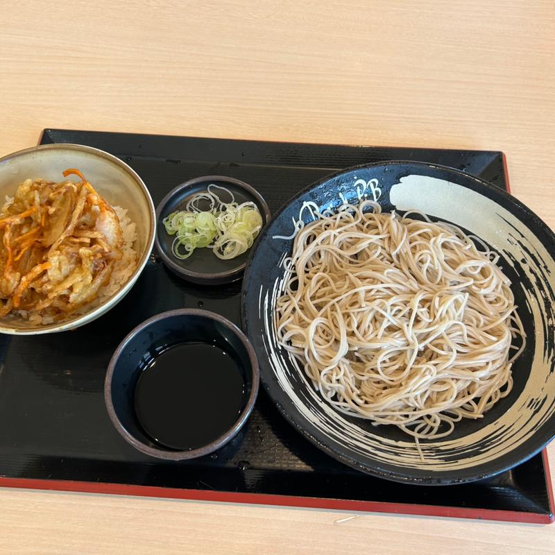 #かき揚げ丼そばセット (ゆで太郎 もつ次郎 50号佐野越名町店)