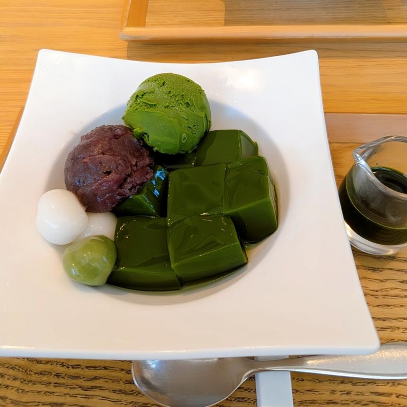 一番摘み抹茶のゼリー(小倉山荘ファーム ダイニングカフェ)