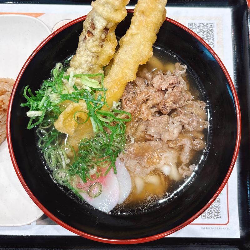 肉ごぼ天うどんミニ(資さんうどん 両国店)