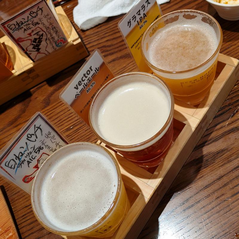本日の飲み比べ3種(BEER HOUSE 森卯)