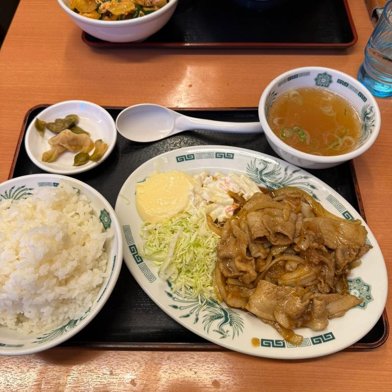 生姜焼き定食　大盛(日高屋 後楽園白山通店)