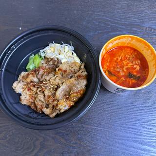 カルビ丼　ミニユッケジャンスープセット