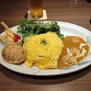 海老カレーオムライスプレート