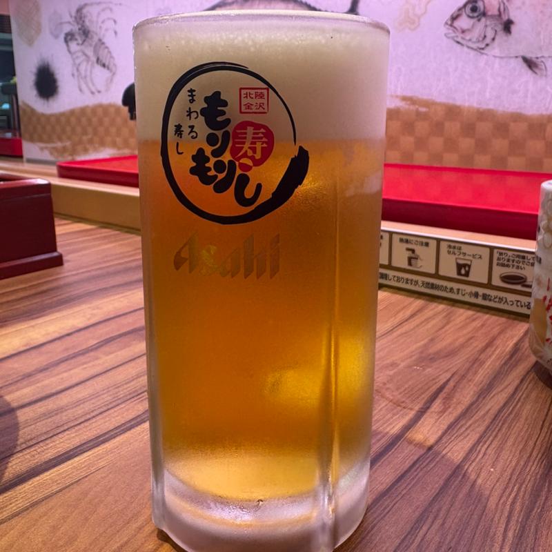 生ビール中ジョッキ(もりもり寿司　ららテラス北綾瀬店)