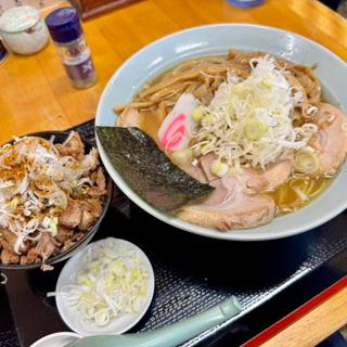 手打チャーシュー中華そば(細麺変更）＋穂先メンマ＋半ライス