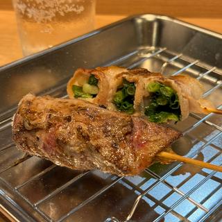 あみレバ、豚バラdeネギ巻き