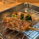 あみレバ、豚バラdeネギ巻き