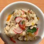鶏皮と野菜のマリネ