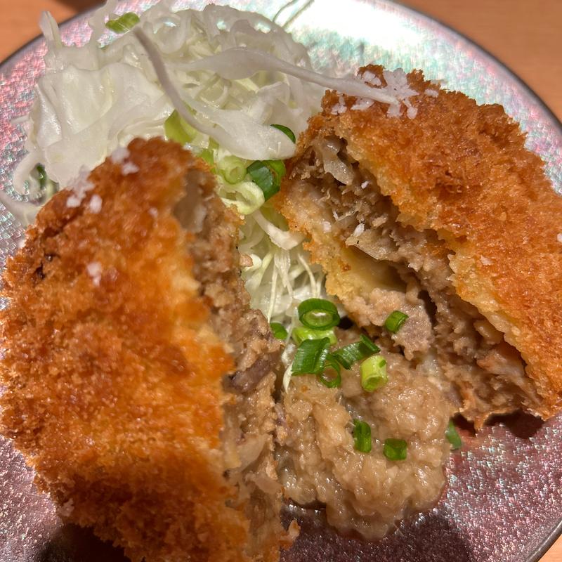 黒毛和牛メンチカツ〜浜御塩と生姜醬〜(ヱビスバー 札幌アピア店 (YEBISU BAR Sapporo Apia))