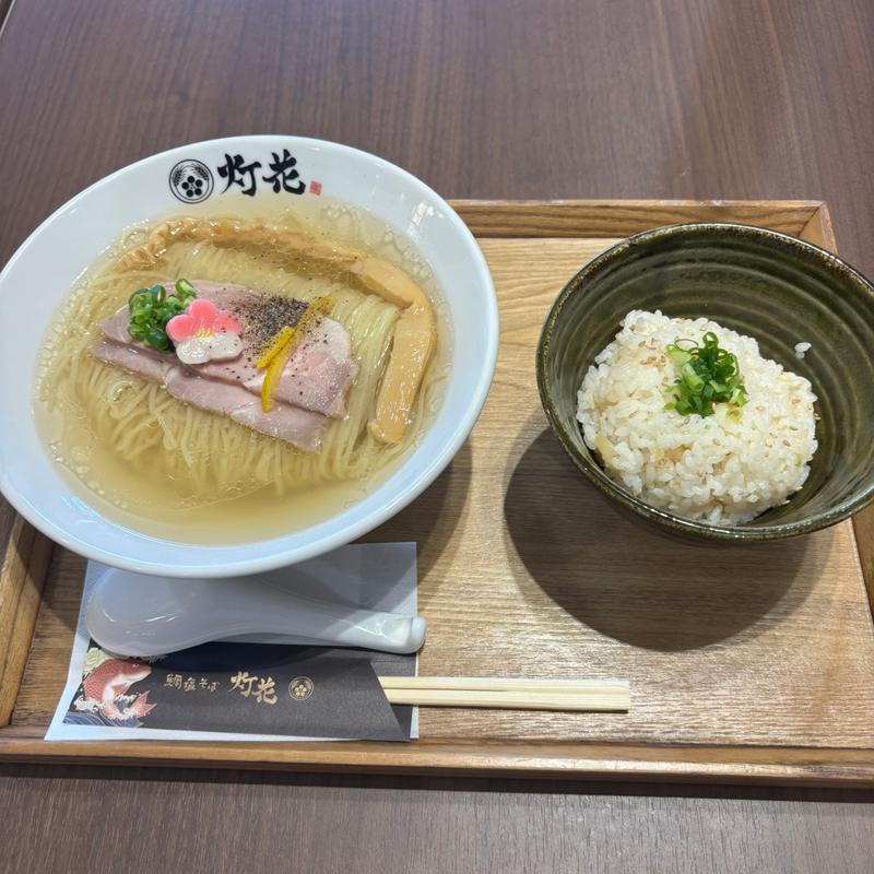 鯛塩らぁ麺と鯛めし(鯛塩そば灯花 イオンモール岡崎店)