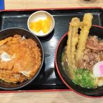 ごぼ天うどんとカツ丼
