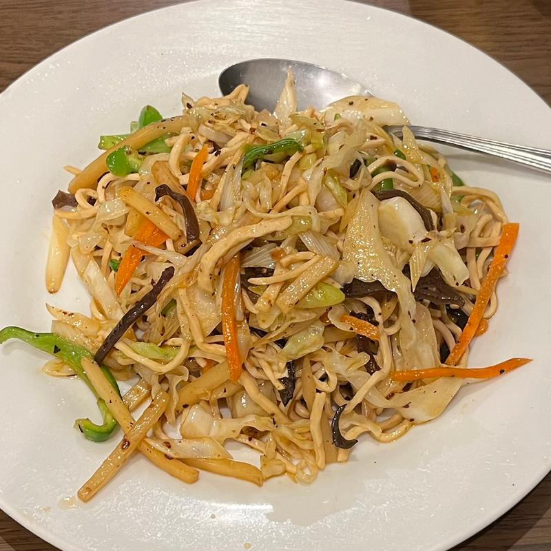 中国干し豆腐と葱、野菜炒め(謝謝 南口店)