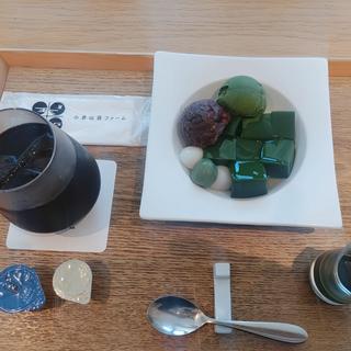 一番摘み抹茶のゼリー(小倉山荘ファーム ダイニングカフェ)