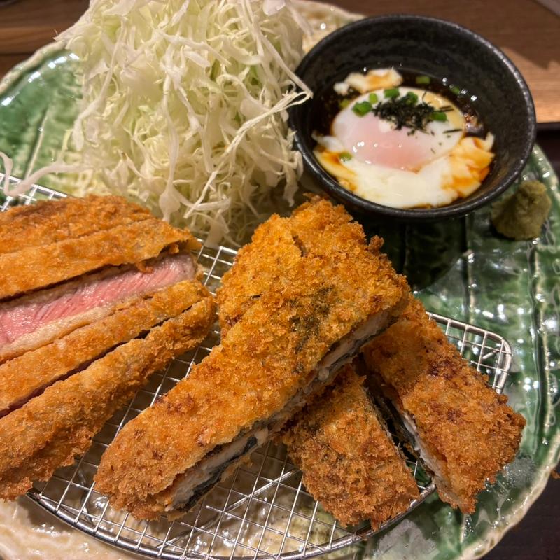 牛サーロインカツと鰻カツ膳(牛カツ京都勝牛 川崎アゼリア店)