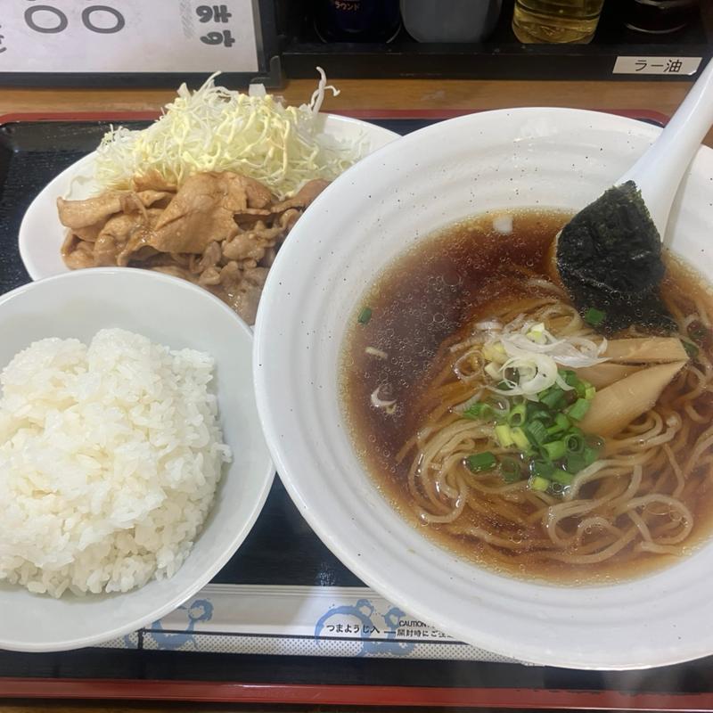 醬油ラーメンしょうが焼きセット(まる吉)