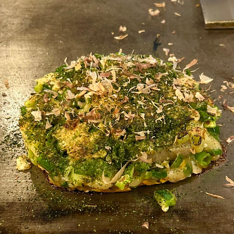 ねぎ焼き 牛すじ こんにゃく じゃがいも(おこのみやき 三平)