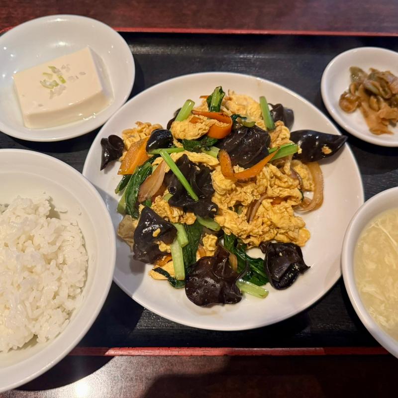 キクラゲ玉子定食(南国亭 新宿店)