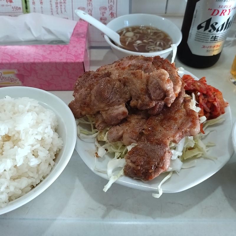 焼肉W盛定食(中華料理おおくま )