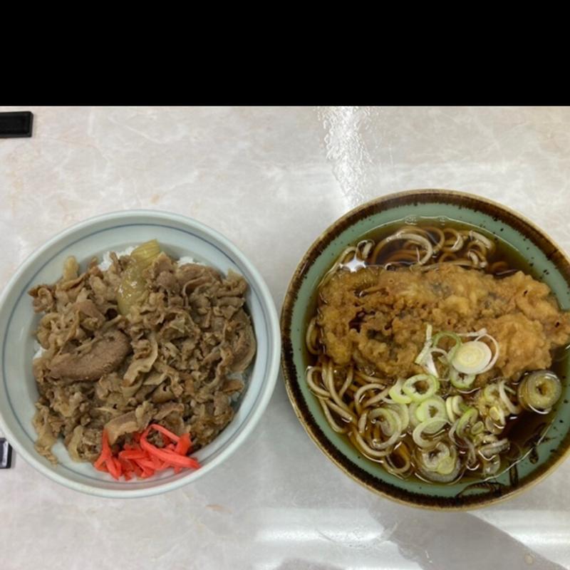 牛丼セット　ゲソ天(立喰そば吾妻屋)