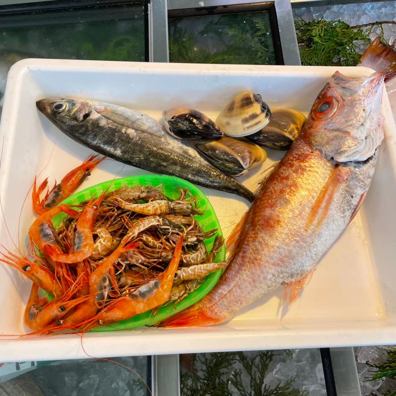 のどぐろ、あじ、とらえび、甘えび、はまぐり(マルヤ水産 )