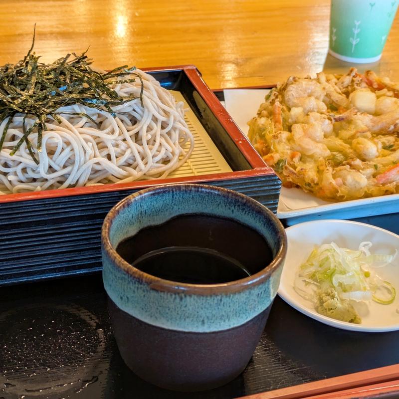 かき揚げざる蕎麦(里山食堂)