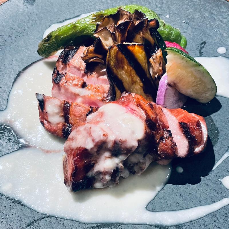 信州十四豚 燻製醤油焼き  〜麹とりんごのソース〜(和ダイニングくらすわ)